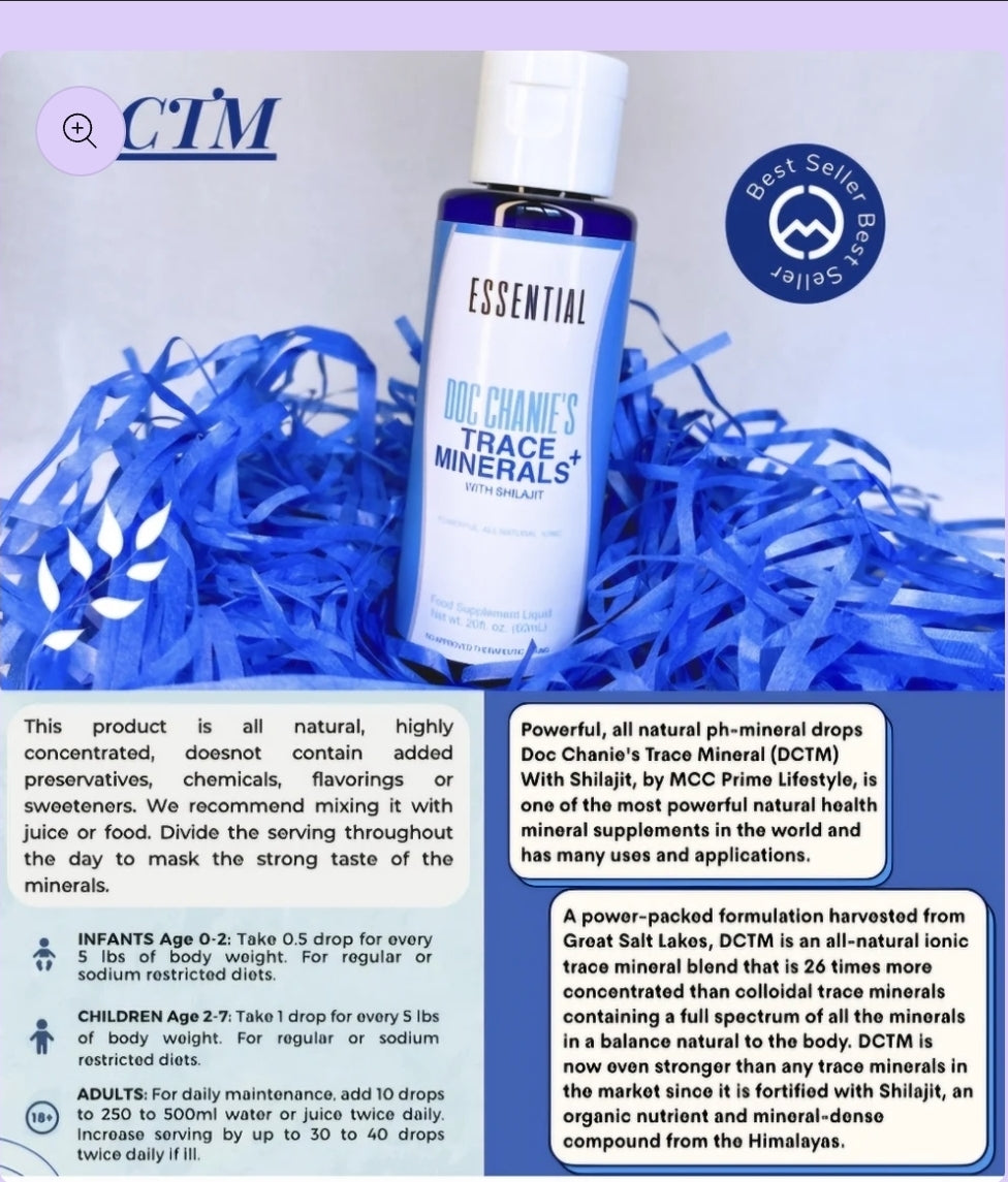 BEST SELLER!!!  DCTM (Doc Chanie Trace Minerals with Shilajit)-60ML