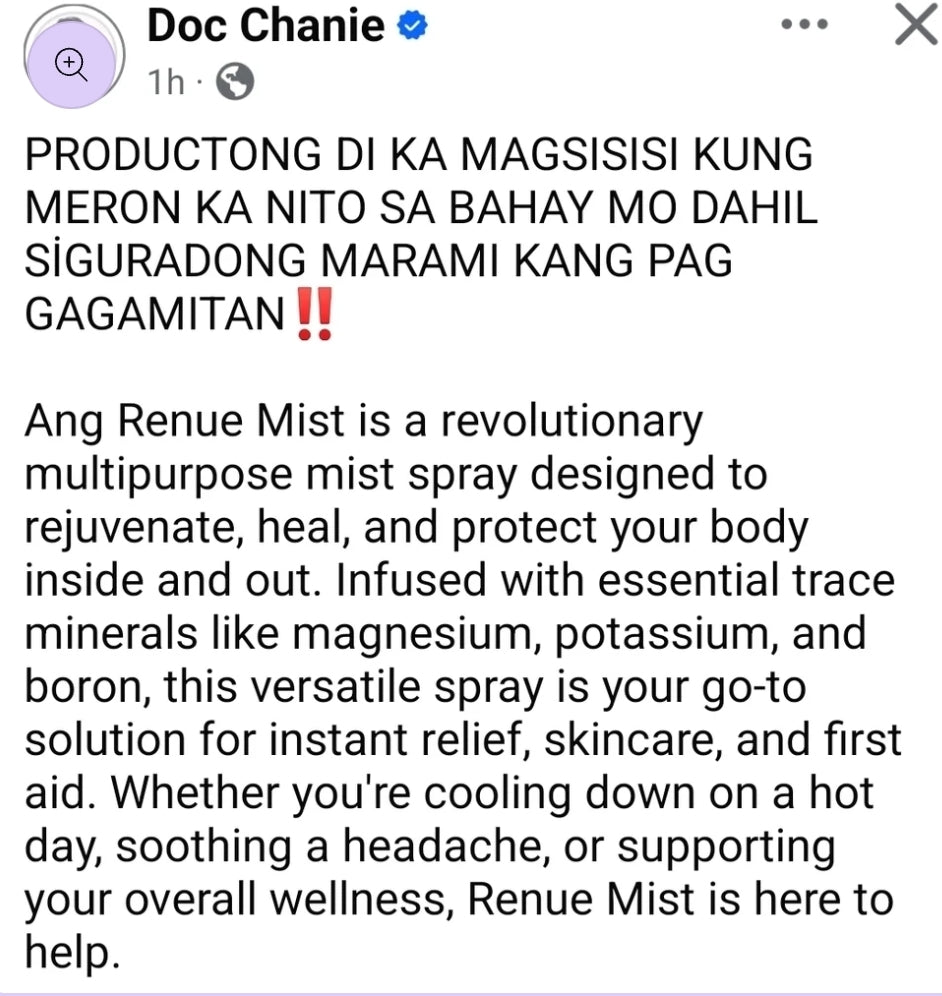 Best Seller!  MCC RENUE MIST SPRAY